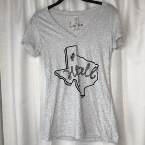 Next Level Apparel Texas Y'all Gray V Neck Shirt